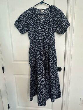 J. Crew Navy Floral Maxi Dress